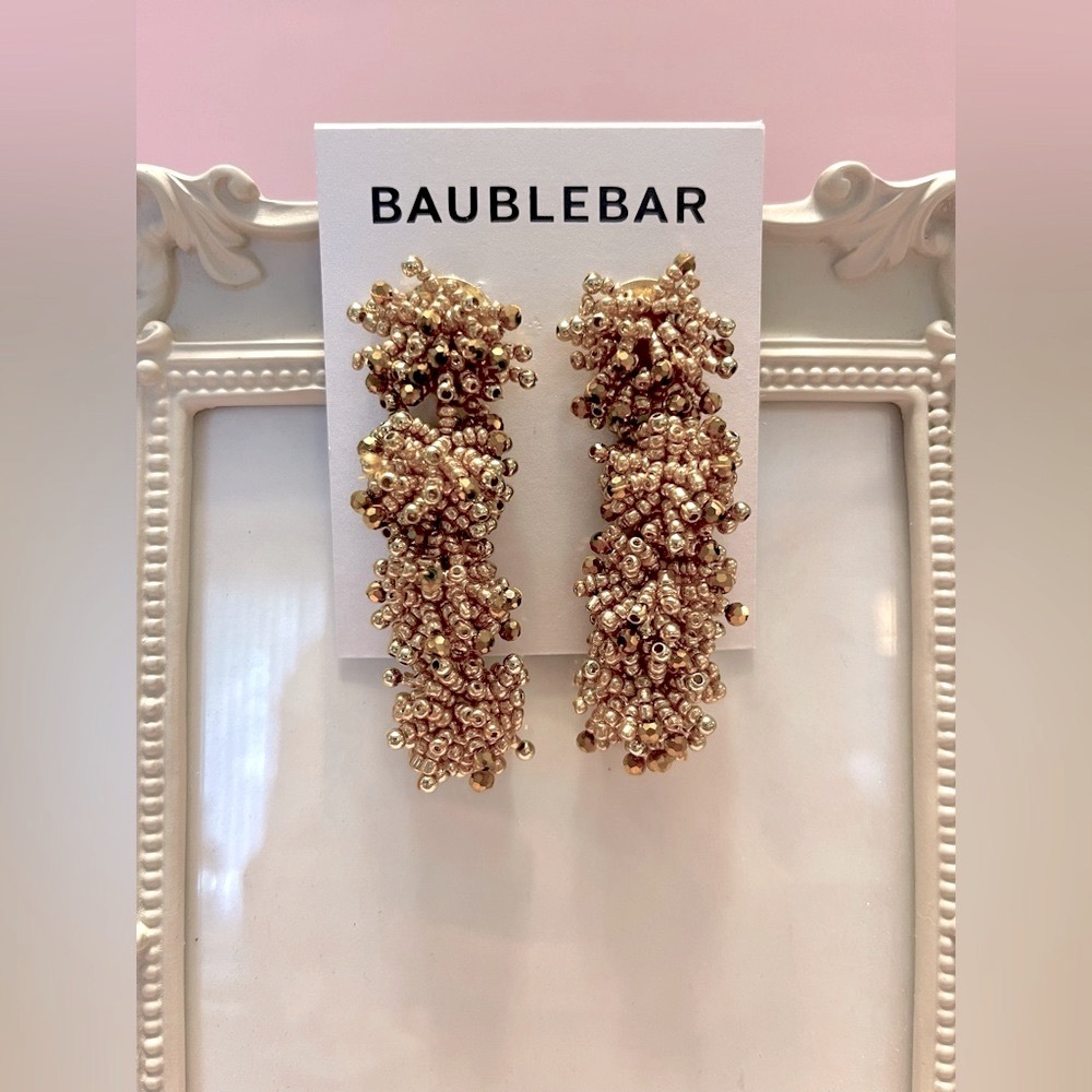 BaubleBar Gold Beaded Statement Earrings
